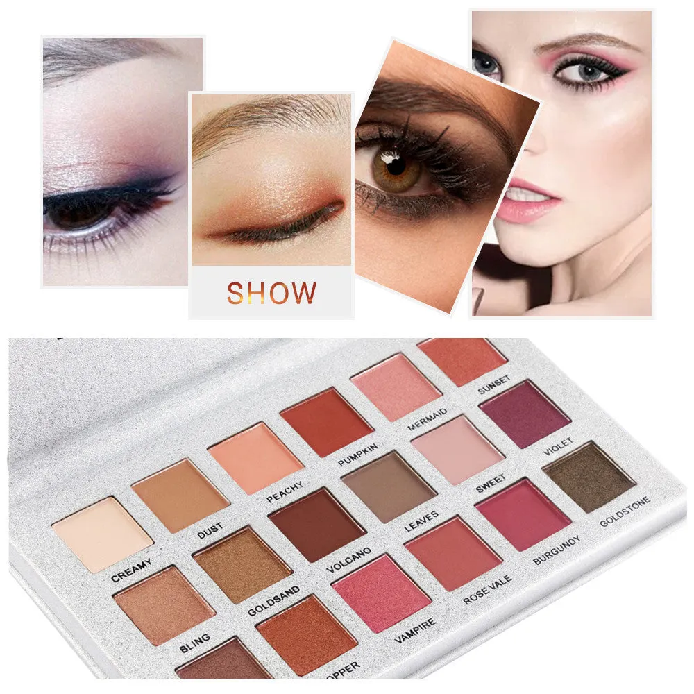 18 Colors Eyeshadow  Golden Matte Nude