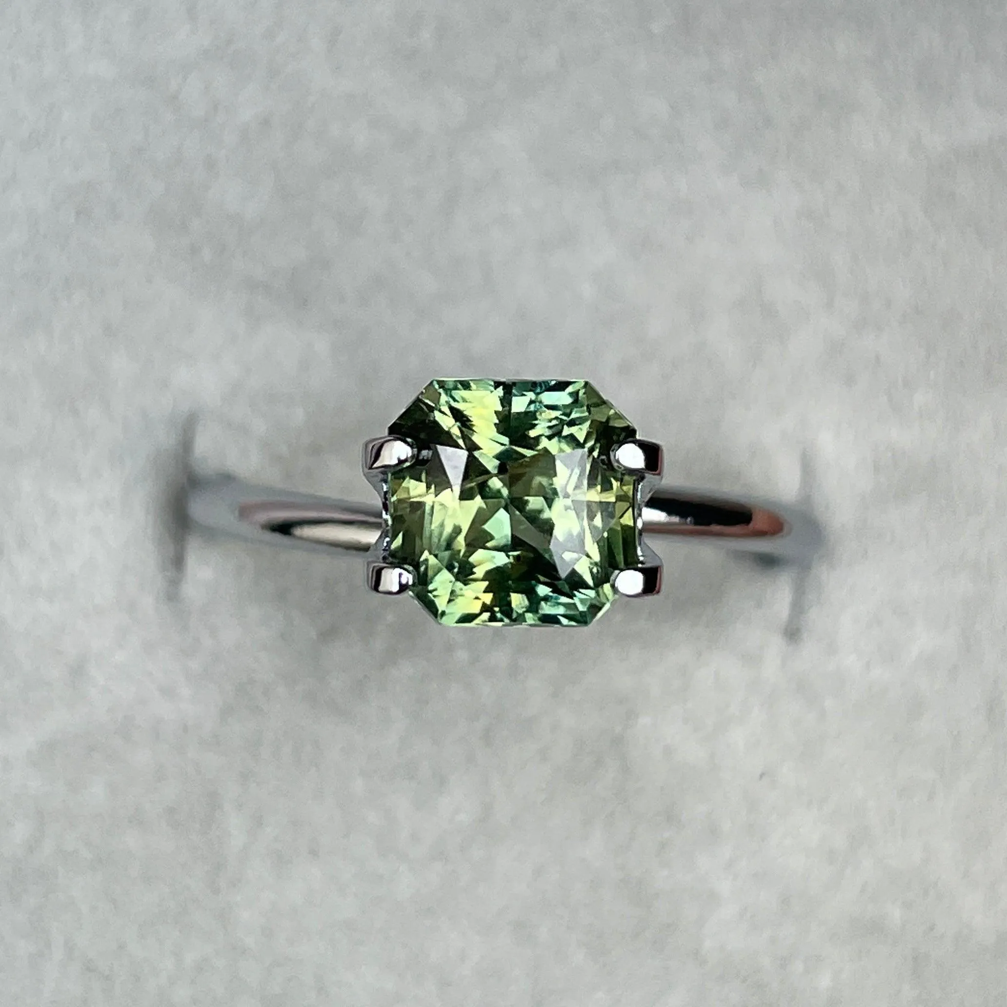 2.09 crt. Sapphire, Green Sapphire, Heated, Loose Sapphire, Radiant Shape, Sapphire, Natural Sapphire, Blue green sapphire, Teal Sapphire