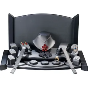 23-Piece Combination Jewelry Display Set in Steel Gray & Onyx