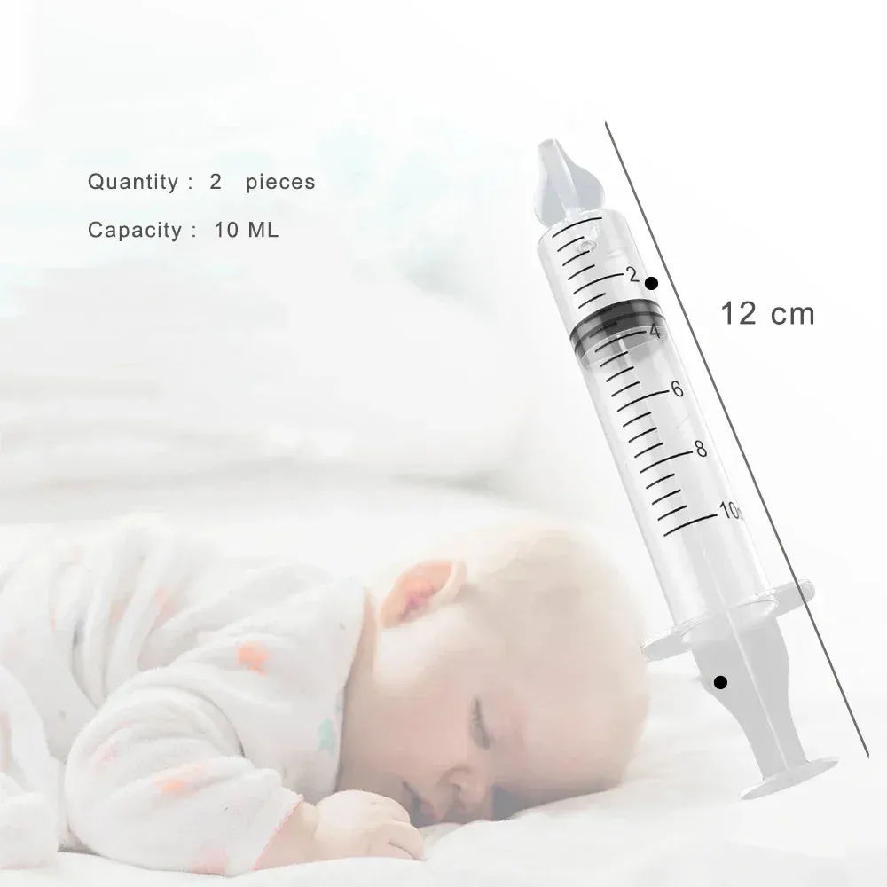 2pcs 10ML Nasal Aspirator Cleaner Syringe Baby Nose Washing for