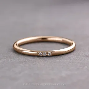 3 Diamond Round Wedding Band, 14k Rose Gold
