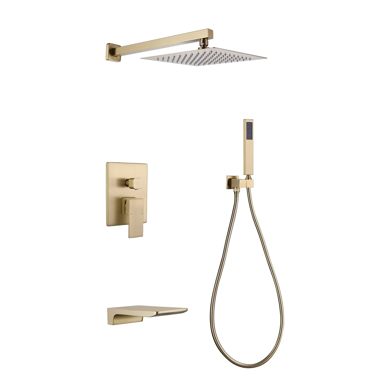 3-Function Pressure-Balanced Rain Shower System with Tub Spout RB0906