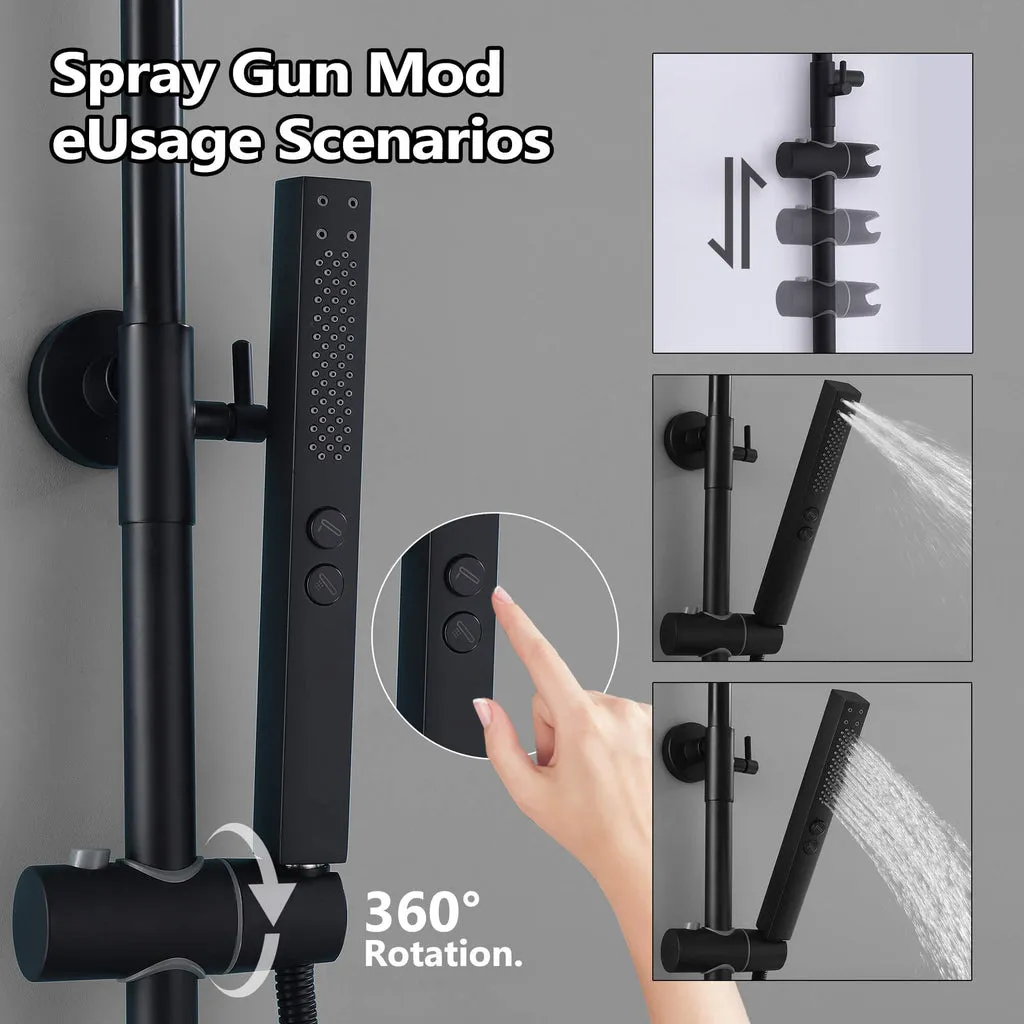 3-Function Shower System with Dual Mode Hand Shower (Jet Spray) Brushed Gold HG6914BG
