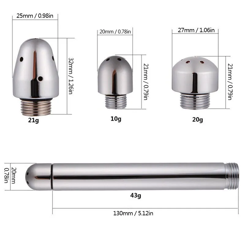 3 Styles Head Metal Anal Cleaner Enemator Vagina Cleaner Stainless Steel Anal Douche Shower Cleaning Bidet Faucet