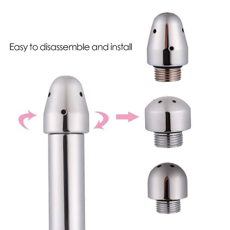 3 Styles Head Metal Anal Cleaner Enemator Vagina Cleaner Stainless Steel Anal Douche Shower Cleaning Bidet Faucet