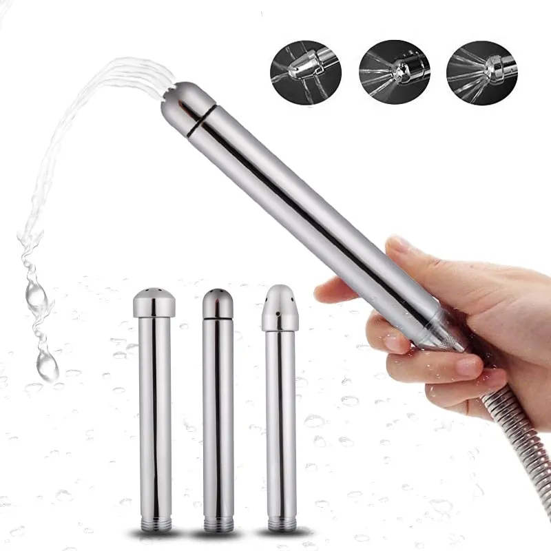 3 Styles Head Metal Anal Cleaner Enemator Vagina Cleaner Stainless Steel Anal Douche Shower Cleaning Bidet Faucet