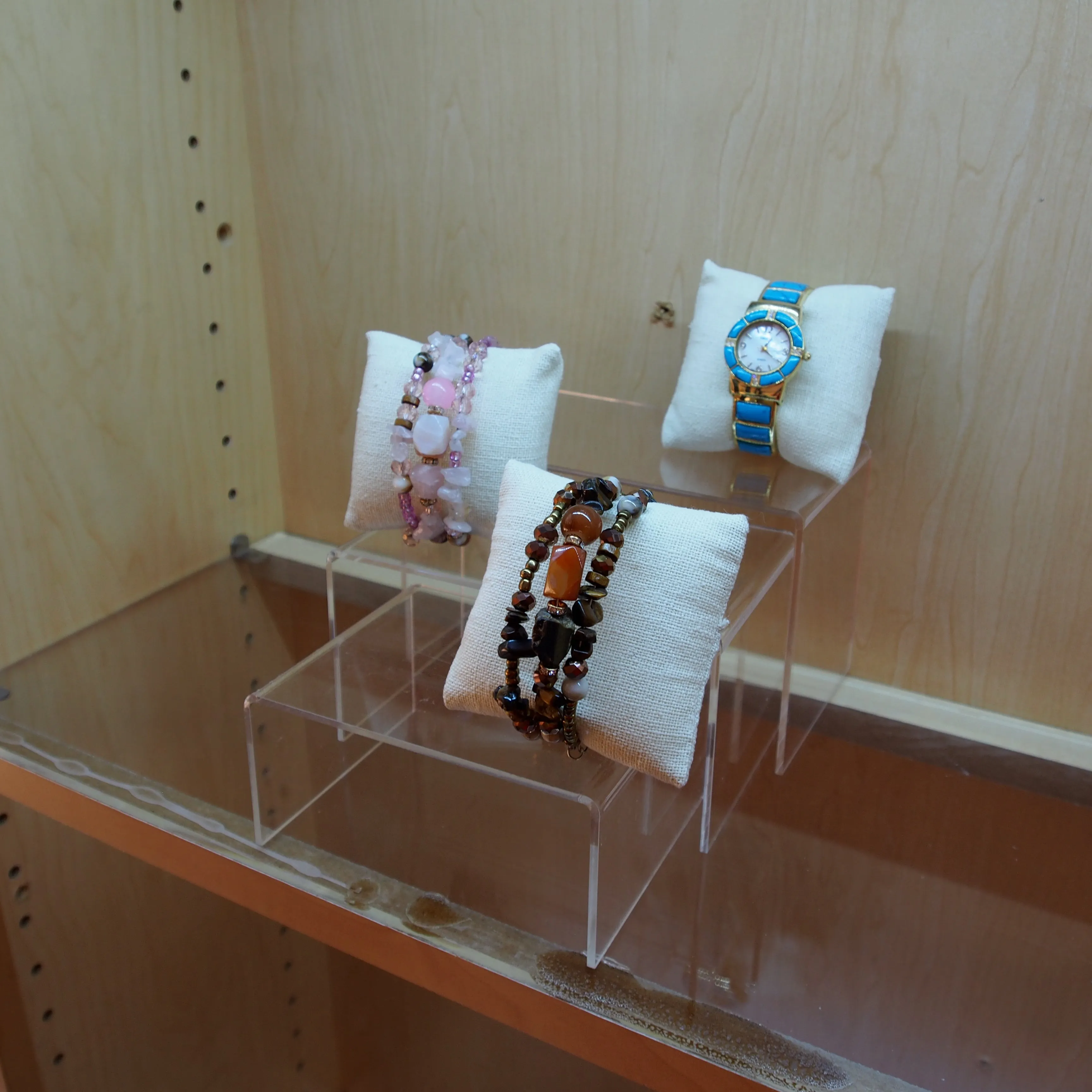 3" Beige Linen Pillow Displays