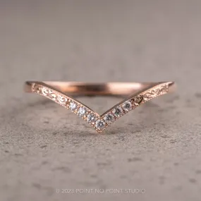 7 Diamond Vintage Vivian Wedding Band, 14k Rose Gold
