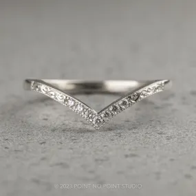 7 Diamond Vintage Vivian Wedding Band, 14k White Gold