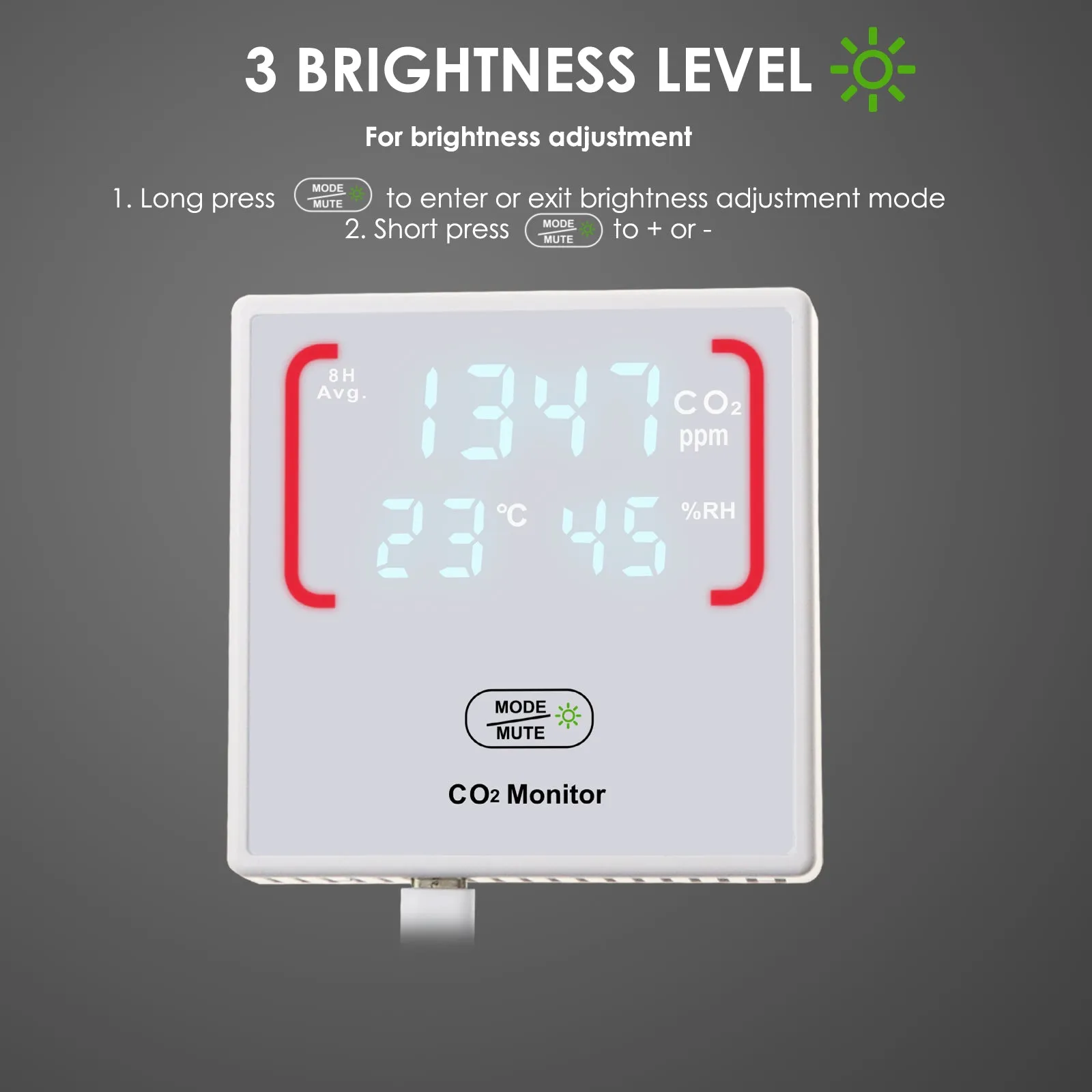 7730 Smart CO2 Carbon Dioxide Indoor Air Quality Monitor Temperature Humidity Measurement for Bedroom Close Rooms Offices Classroom
