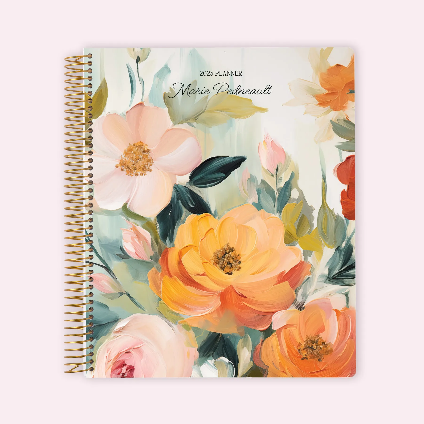 8.5x11 Teacher Planner - Blossom Dreams Orange Green