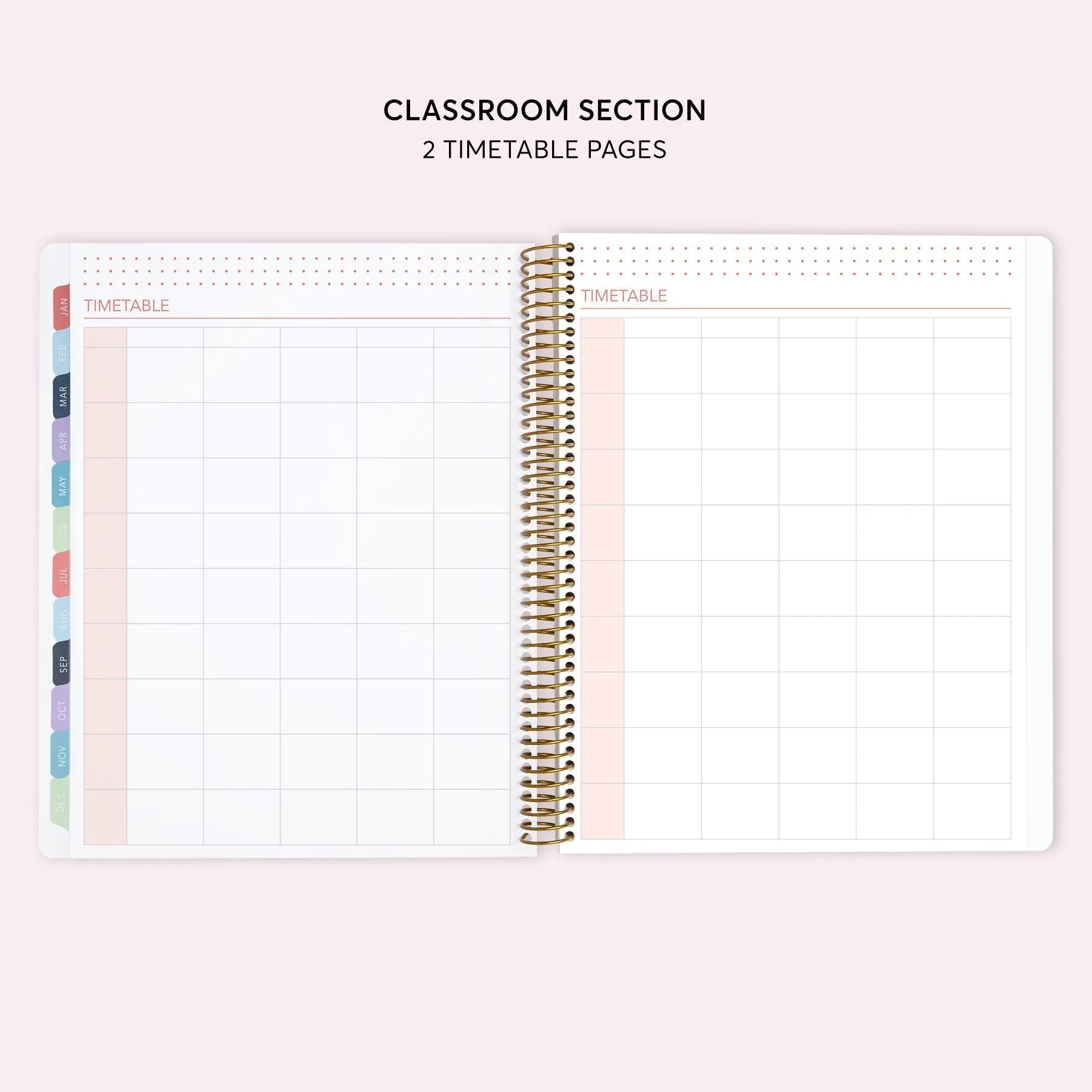 8.5x11 Teacher Planner - Blossom Dreams Pink Green