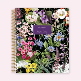 8.5x11 Teacher Planner - Colorful Florals Black
