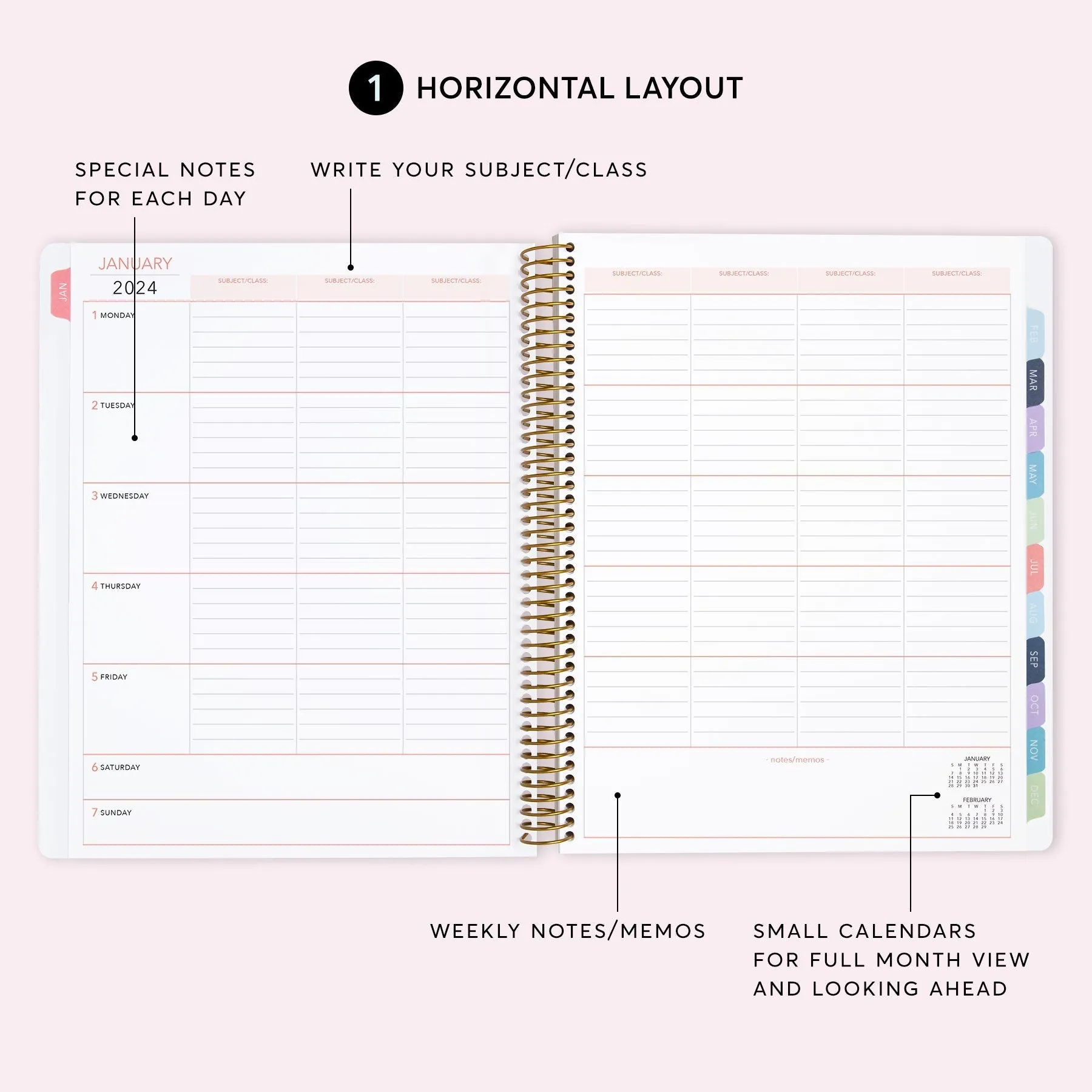 8.5x11 Teacher Planner - Gray Marble