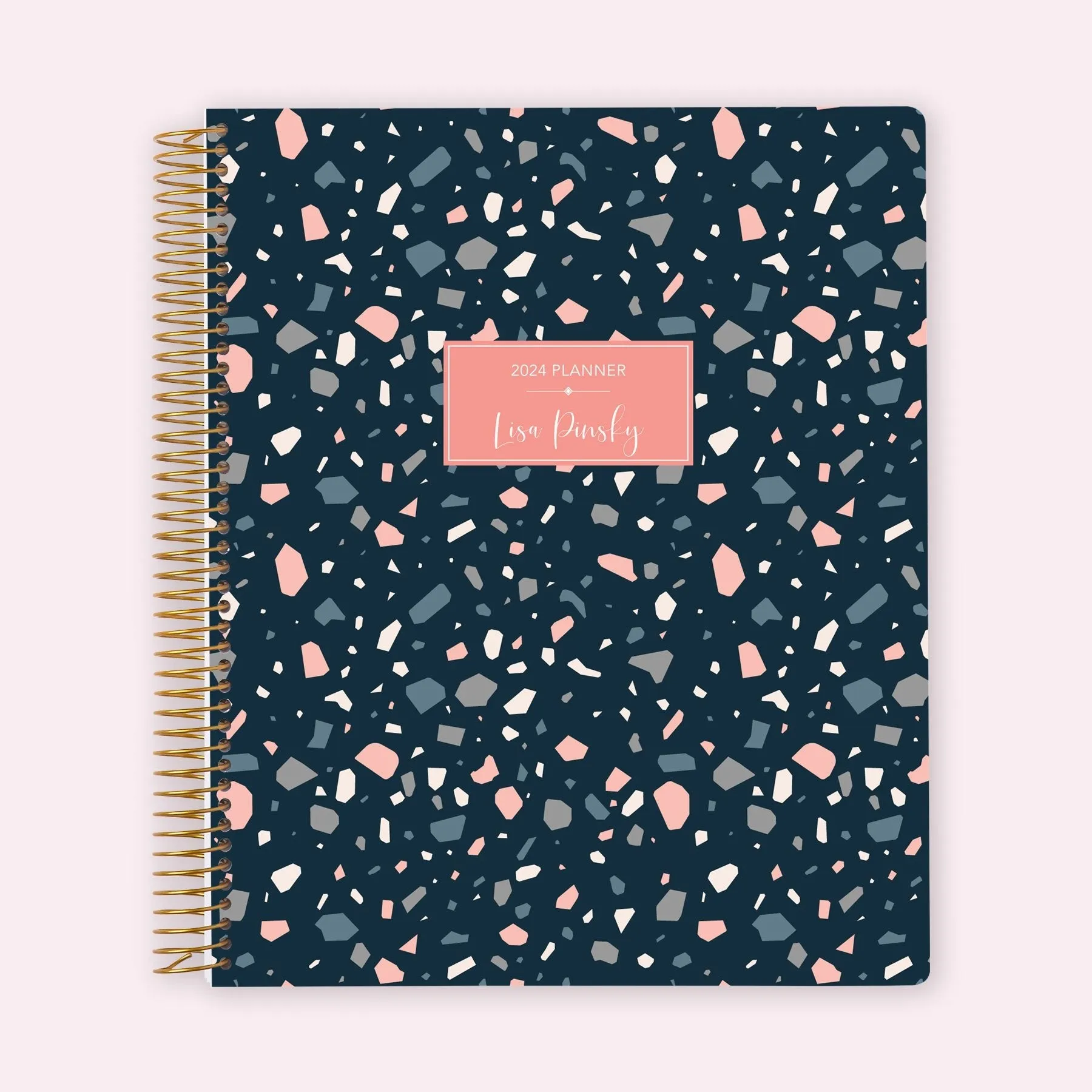8.5x11 Teacher Planner - Navy Terrazzo