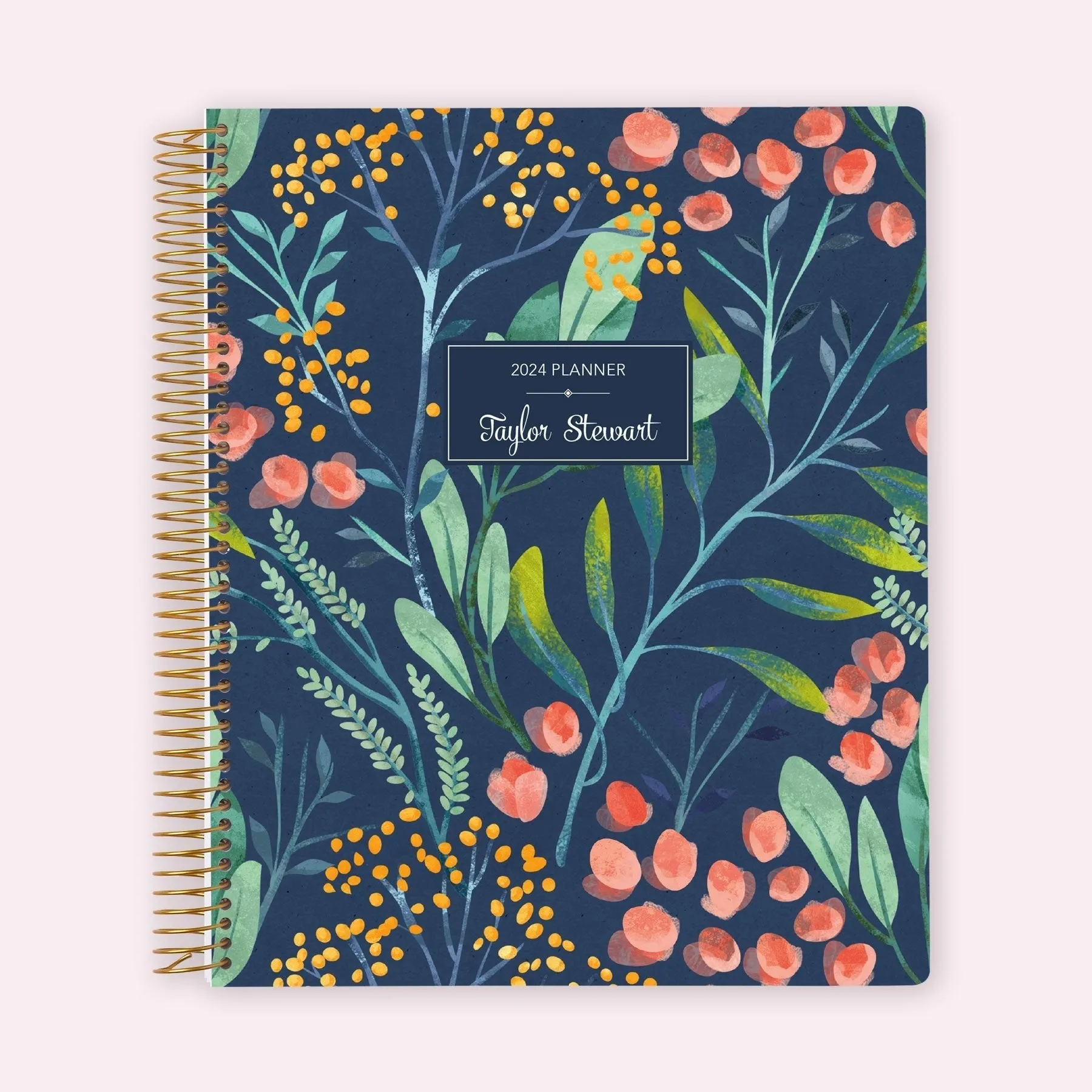 8.5x11 Teacher Planner - Navy Watercolor Floral