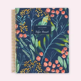 8.5x11 Teacher Planner - Navy Watercolor Floral