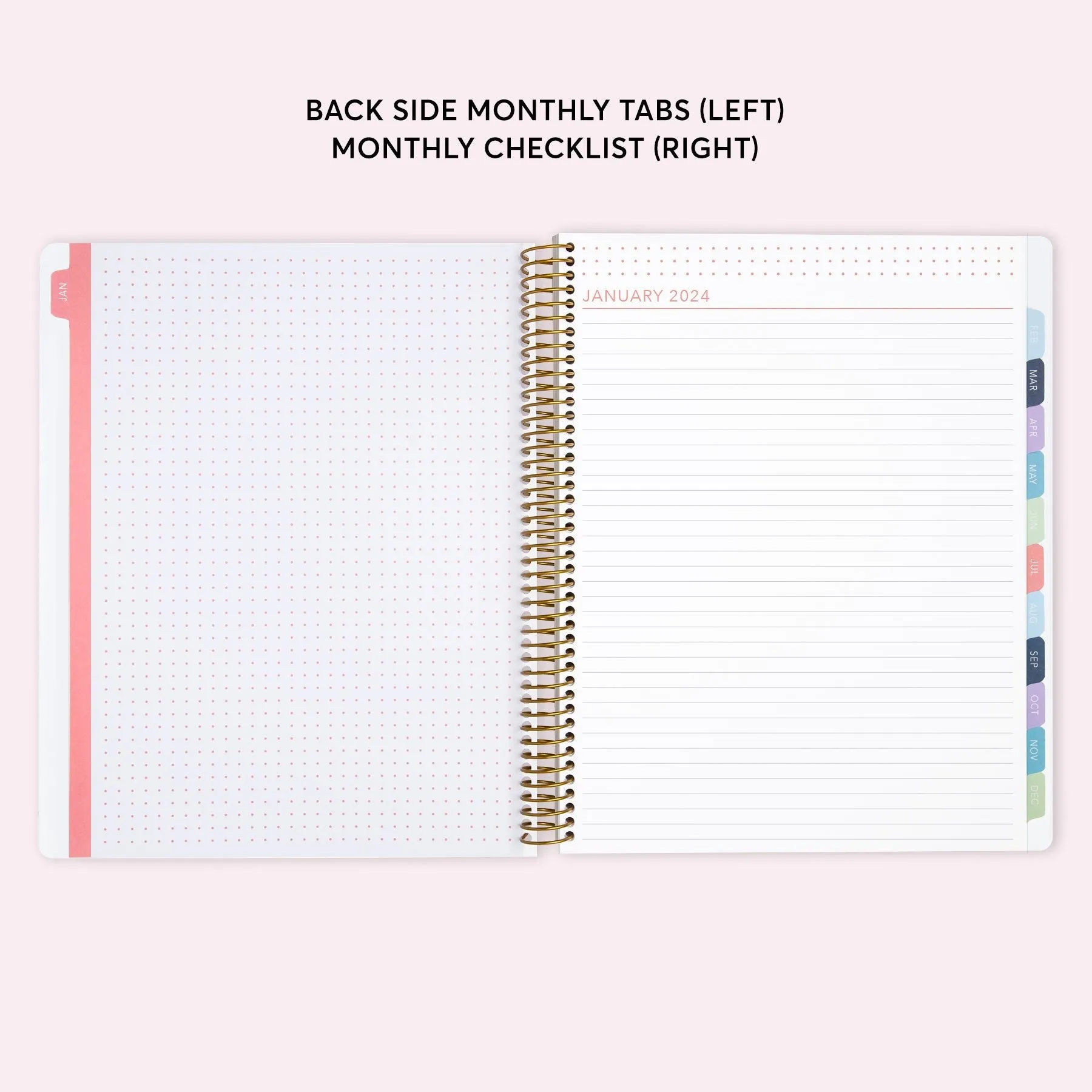 8.5x11 Teacher Planner - Pink Grey Watercolor Gradient