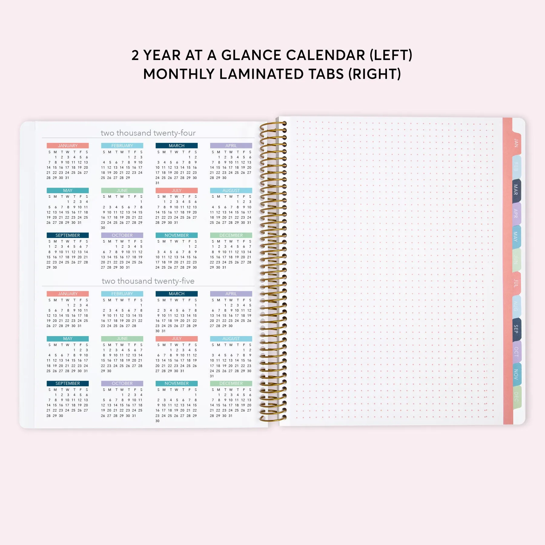 8.5x11 Teacher Planner - Pink Grey Watercolor Gradient