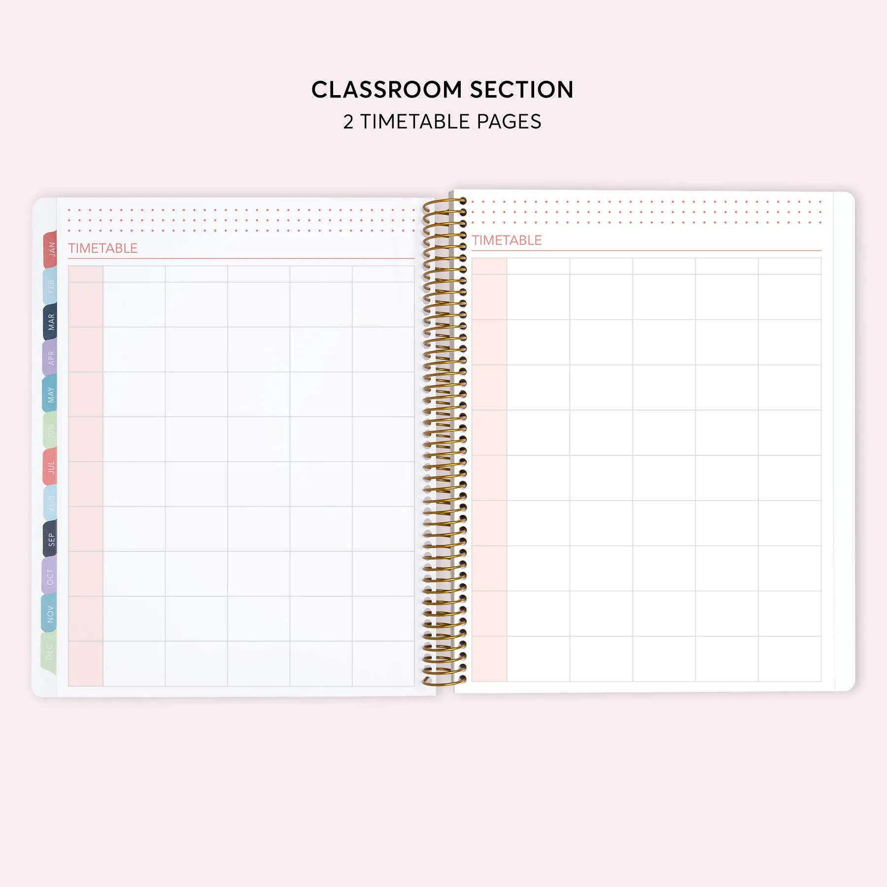 8.5x11 Teacher Planner - Pink Grey Watercolor Gradient