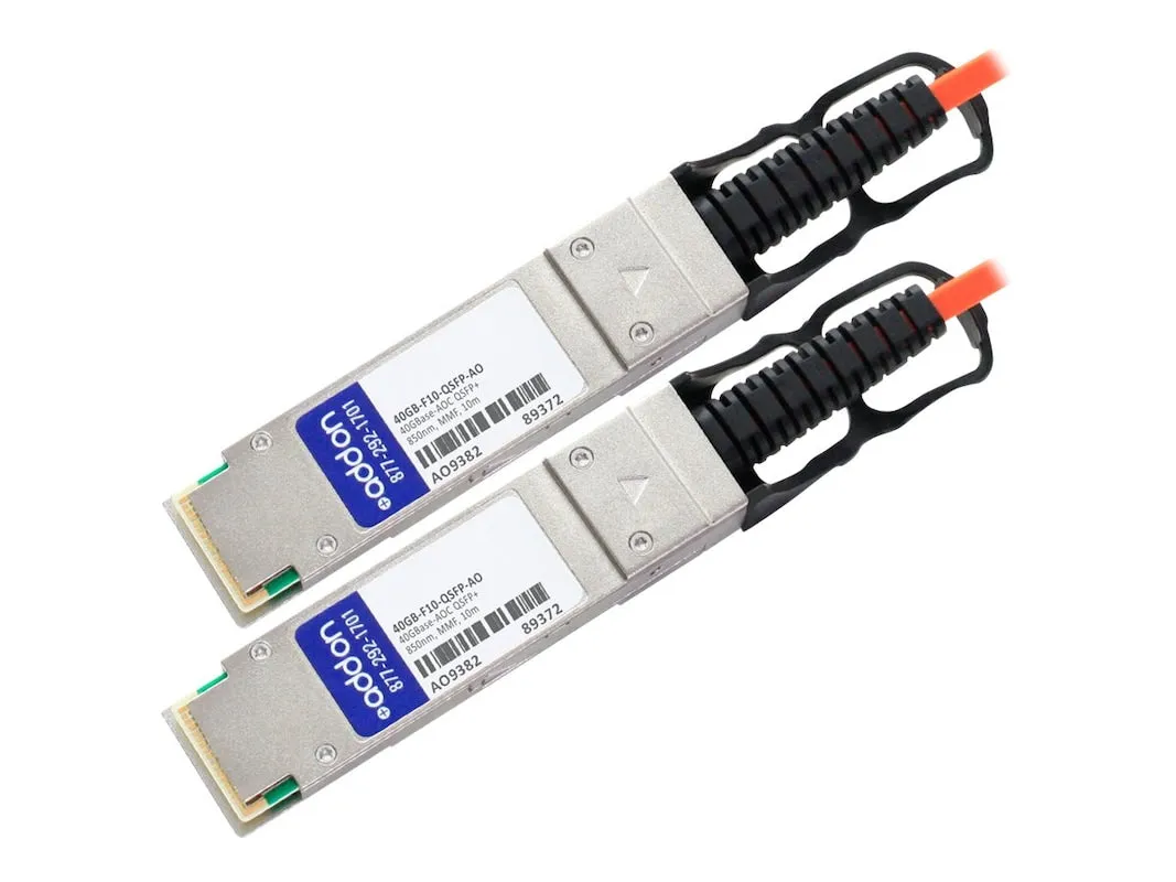 AddOn Enterasys 40GB-F10-QSFP Compatible TAA Compliant 40GBase-AOC QSFP  to QSFP  Direct Attach Cable (850nm, MMF, 10m) 40GB-F10-QSFP-AO