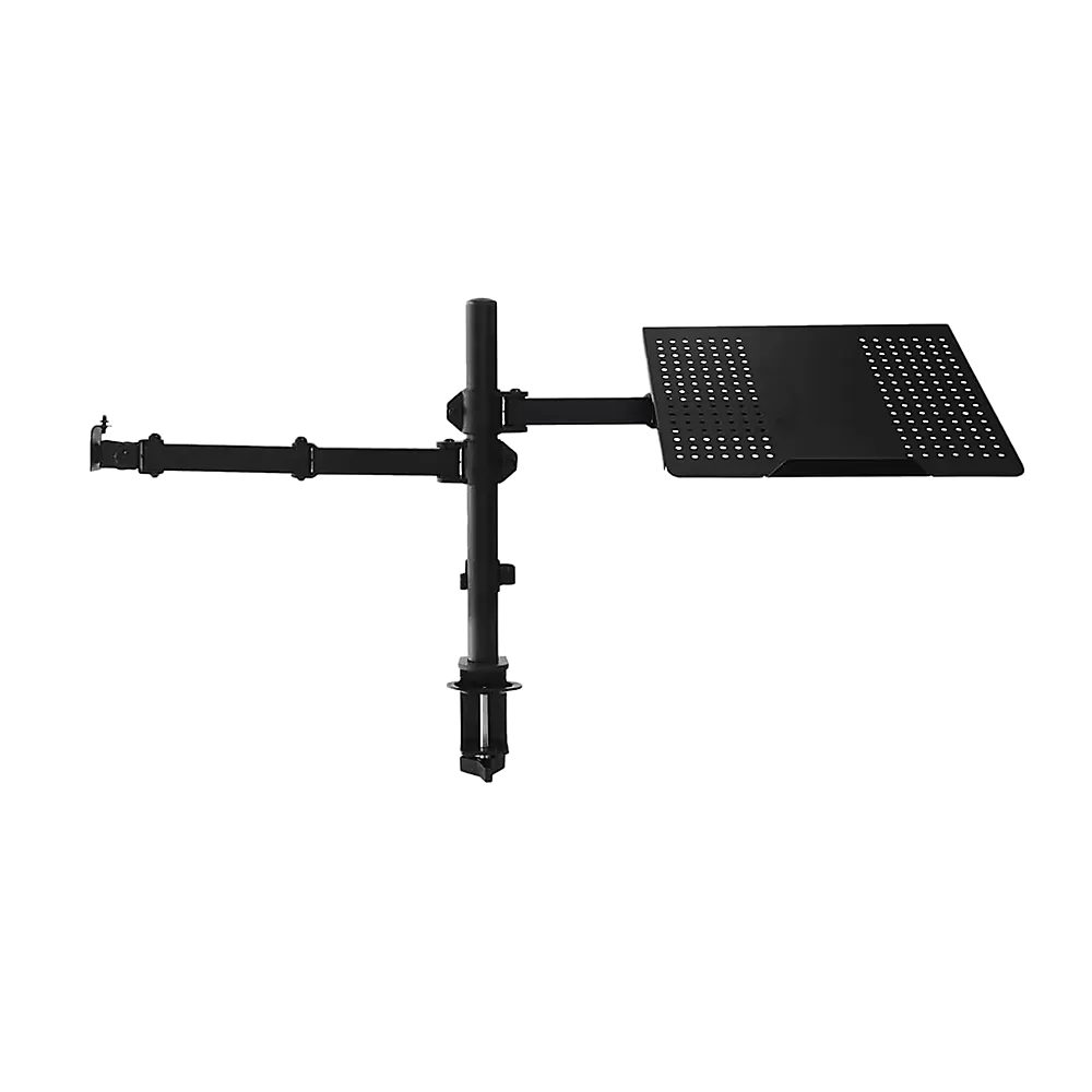 Adjustable Dual Monitor & Laptop Desk Mount Stand - Black