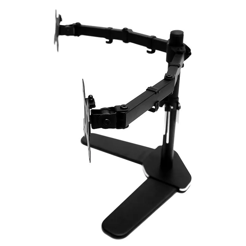 Adjustable Dual Monitor Stand, Tilting, Swiveling, Steel