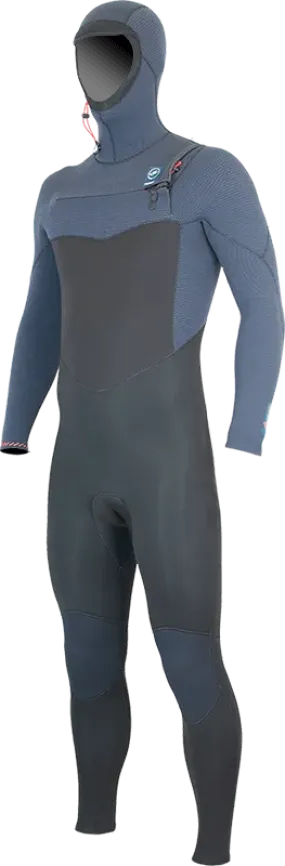Alder Torch Hooded FX 5/4 Chest Zip Black & Blue Wetsuit