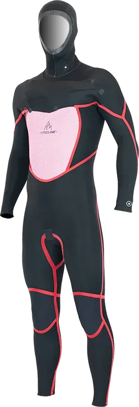 Alder Torch Hooded FX 5/4 Chest Zip Black & Blue Wetsuit