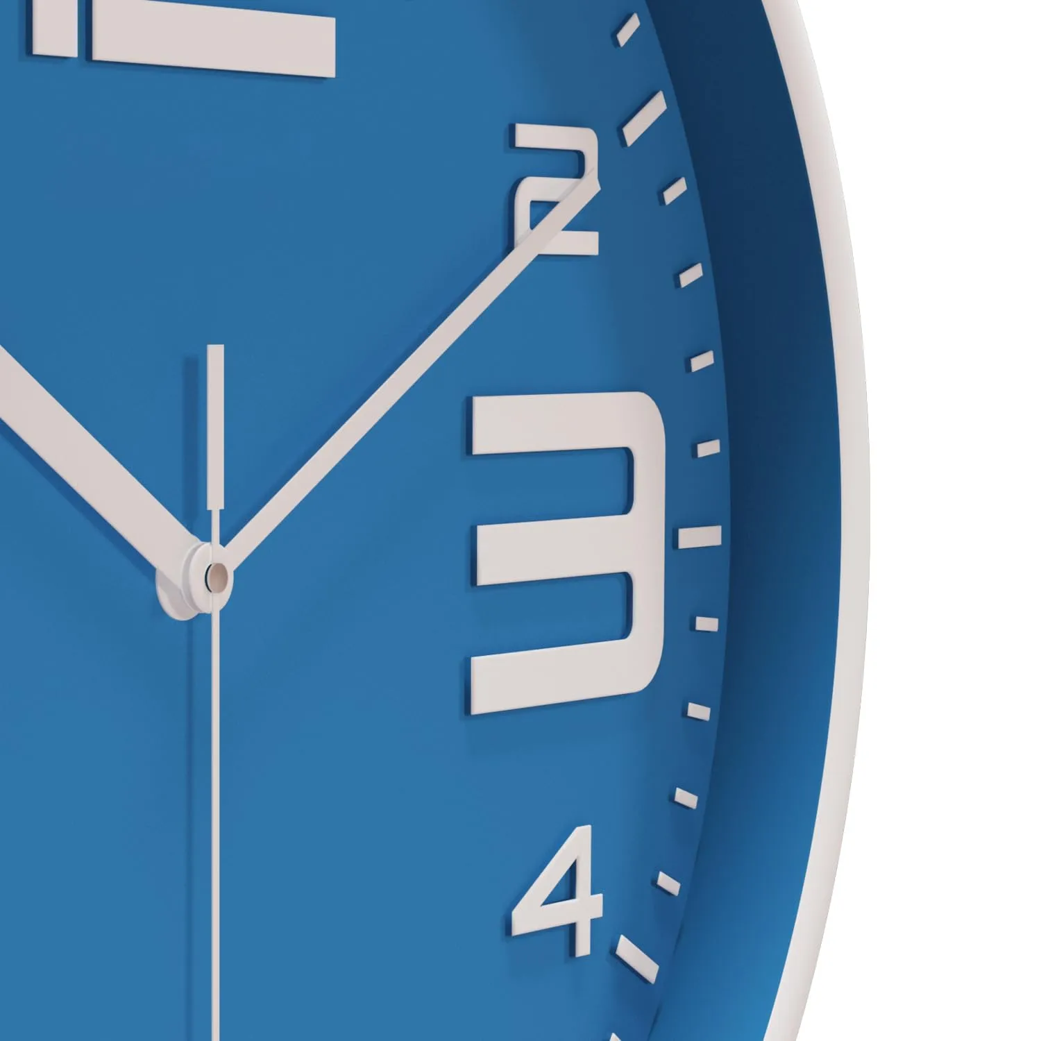 Amazon Brand - Solimo Plastic Analog Wall Clock, Quartz Movement, Silent Sweep, Bold Numeric Time Indicator, Decorative (30 Cm X 30 Cm, Sea Blue)