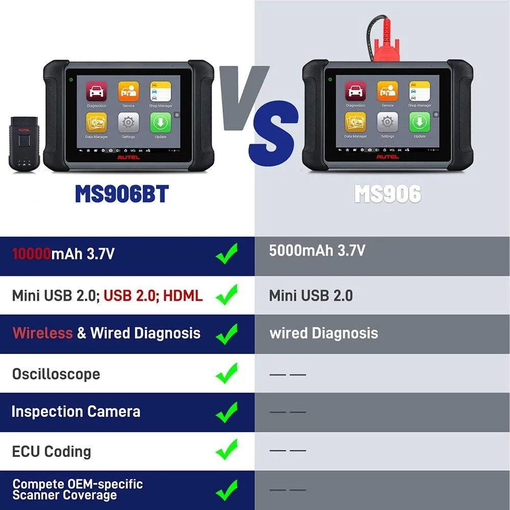 Autel MaxiSys MS906BT OBD2 Auto Diagnostic Scanner ECU Key Coding Scan Tool