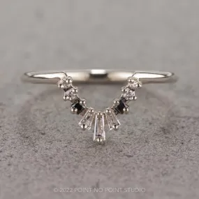 Baguette Diamond Wedding Band, Small Ombre Wren Setting, Platinum