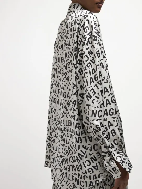 Balenciaga   Logo print technical satin shirt 