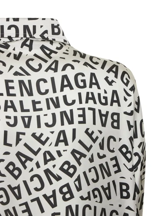 Balenciaga   Logo print technical satin shirt 