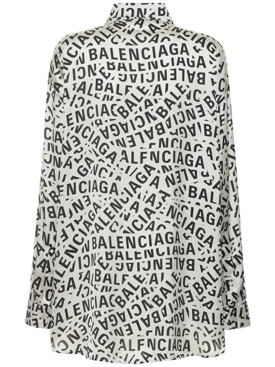 Balenciaga   Logo print technical satin shirt 