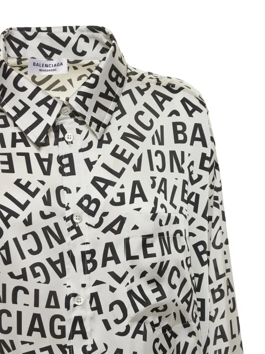 Balenciaga   Logo print technical satin shirt 