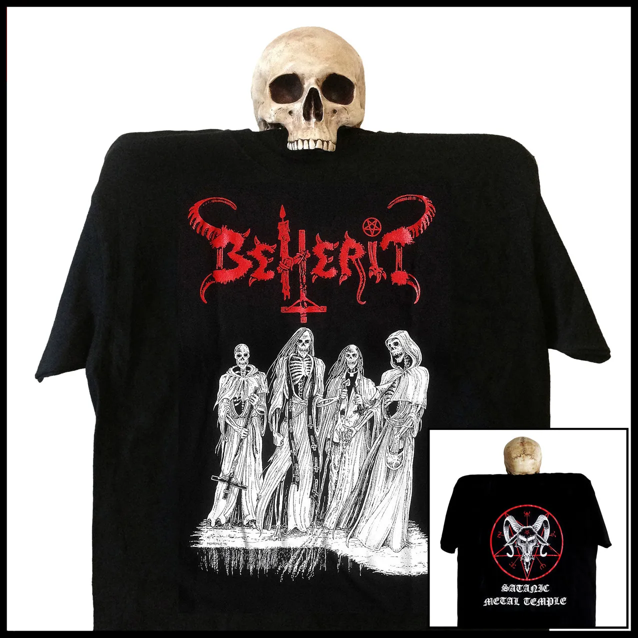 BEHERIT: 'Satanic Metal Temple (Oath Of Black Blood)' shirt / girlie shirt