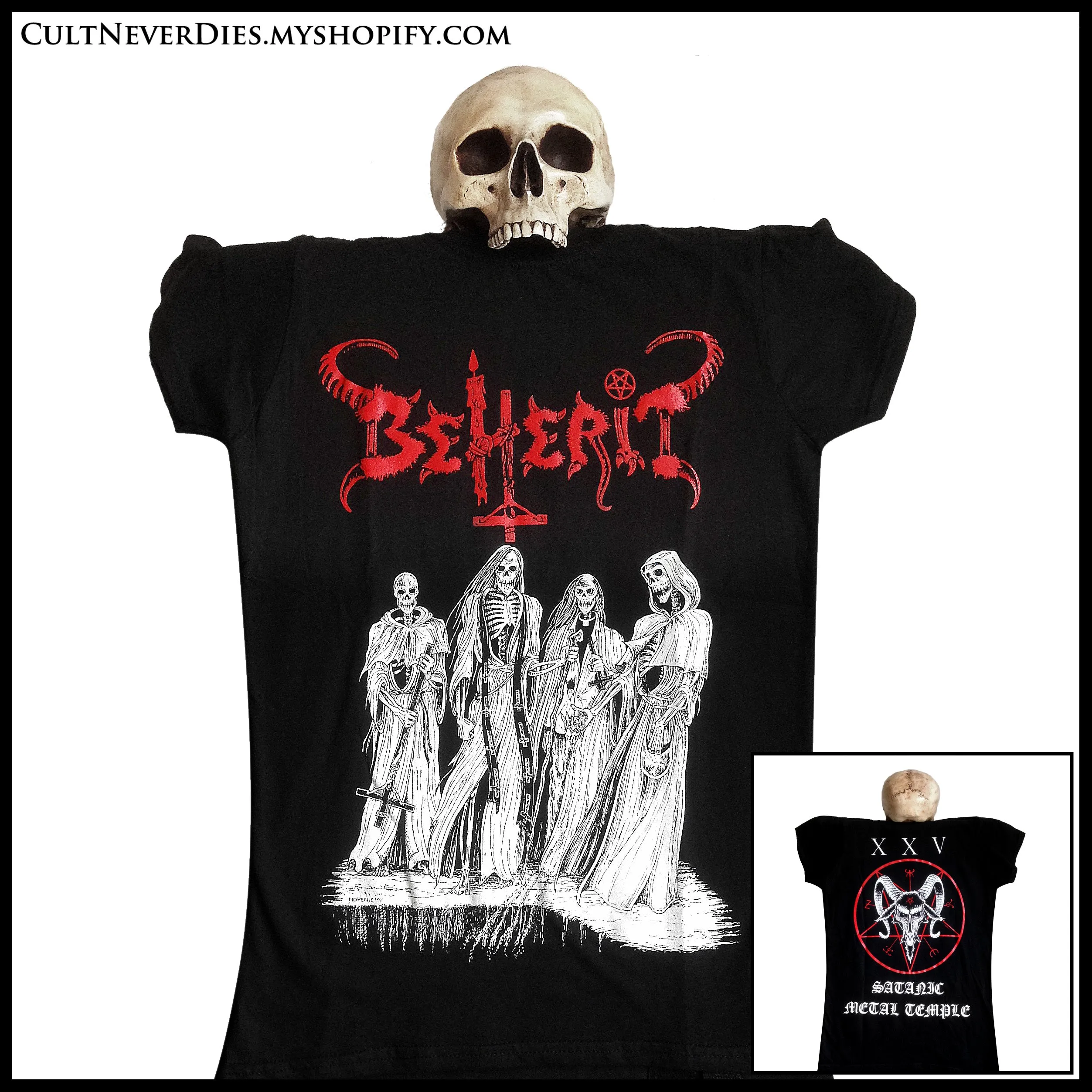 BEHERIT: 'Satanic Metal Temple (Oath Of Black Blood)' shirt / girlie shirt