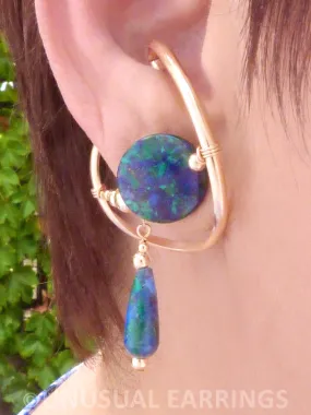 Berryessa - Azurite/Malachite in Gold Filled