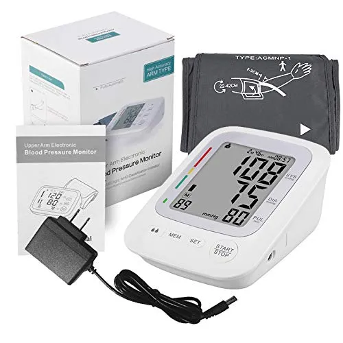 Blood Pressure Monitor Cuffs for Home Use, Upper Arm Digital BP Monitor with Large Cuff 8.66-16.5", 2 Users 180 Memory with Date & Time, Irregular Heart Rate Indication, with DC Adapter