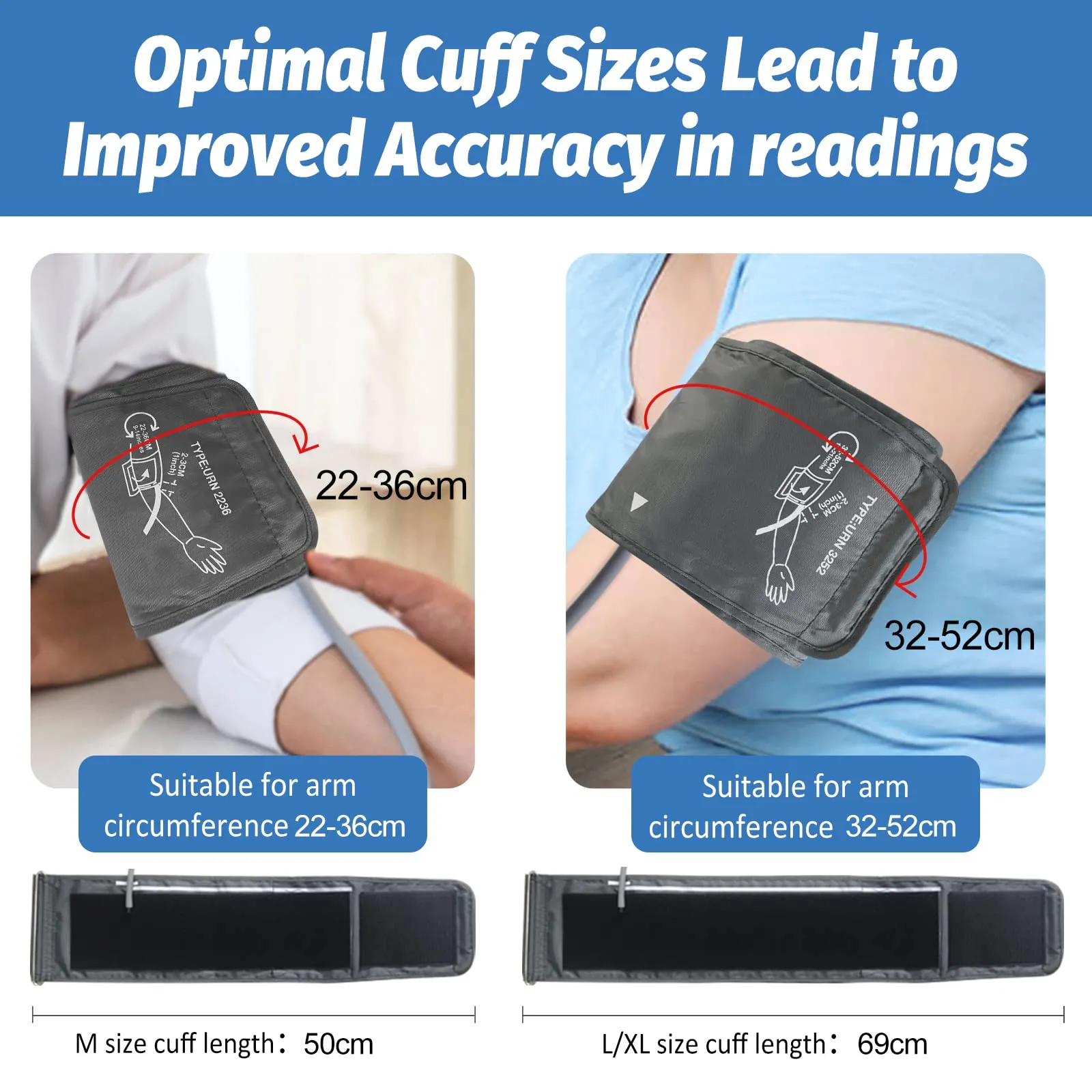 Blood Pressure Monitor with 2 Cuff, Elera Digital Automatic Upper Arm Blood Pressure Machine with 32-52cm Extra Large Cuff and 22-36cm Standard Cuff No voice
