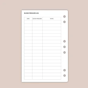 Blood Pressure Planner Pages