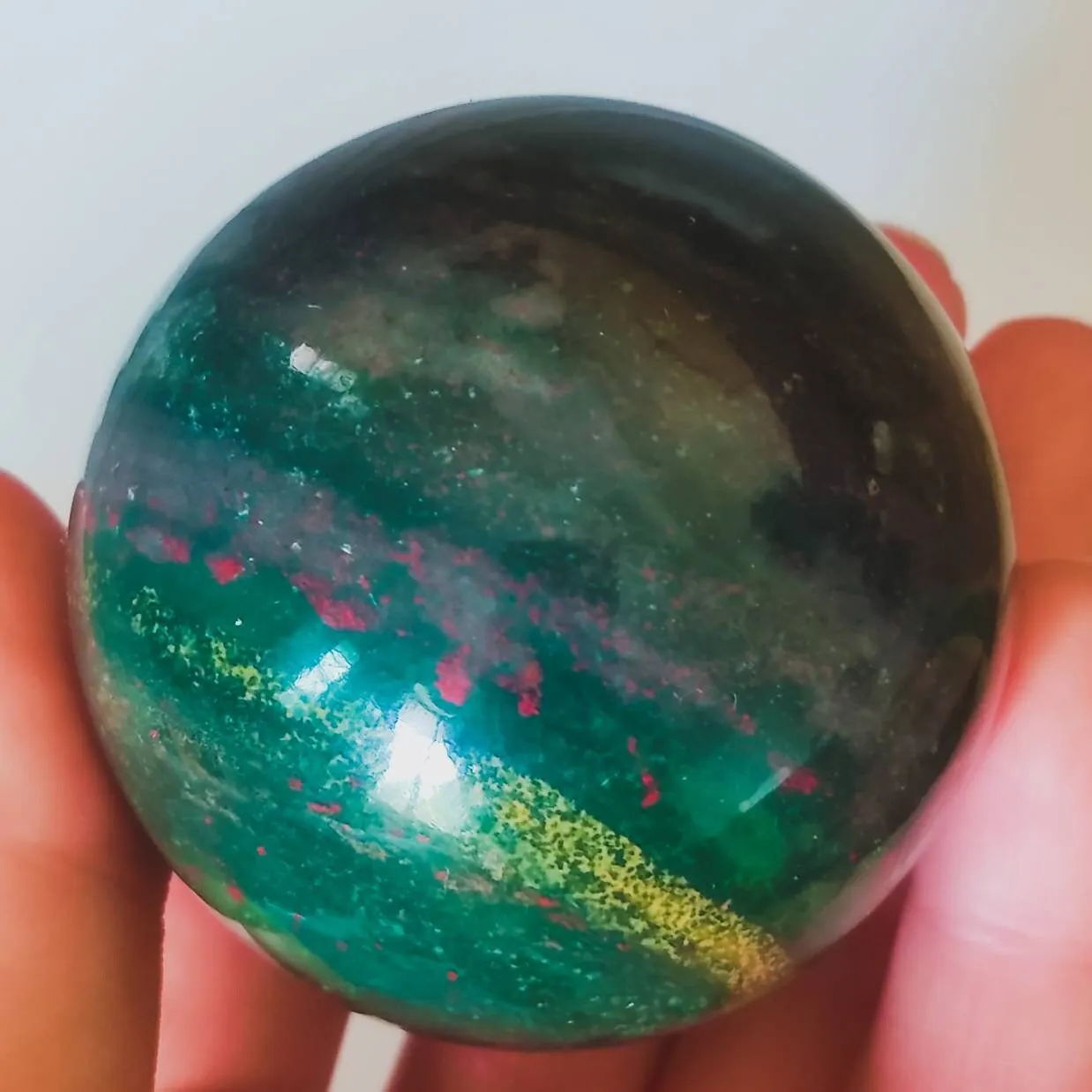 Bloodstone Heliotrope Crystal Sphere