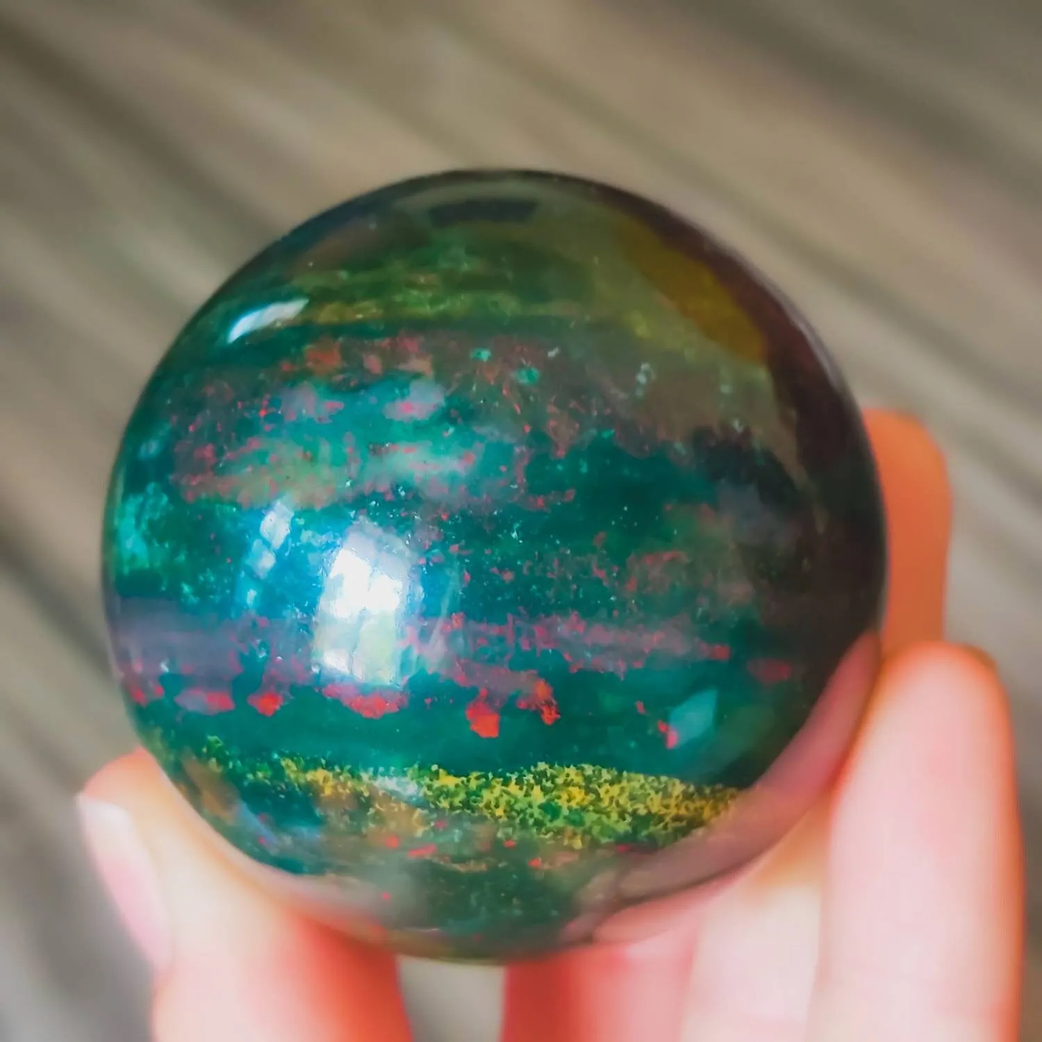 Bloodstone Heliotrope Crystal Sphere