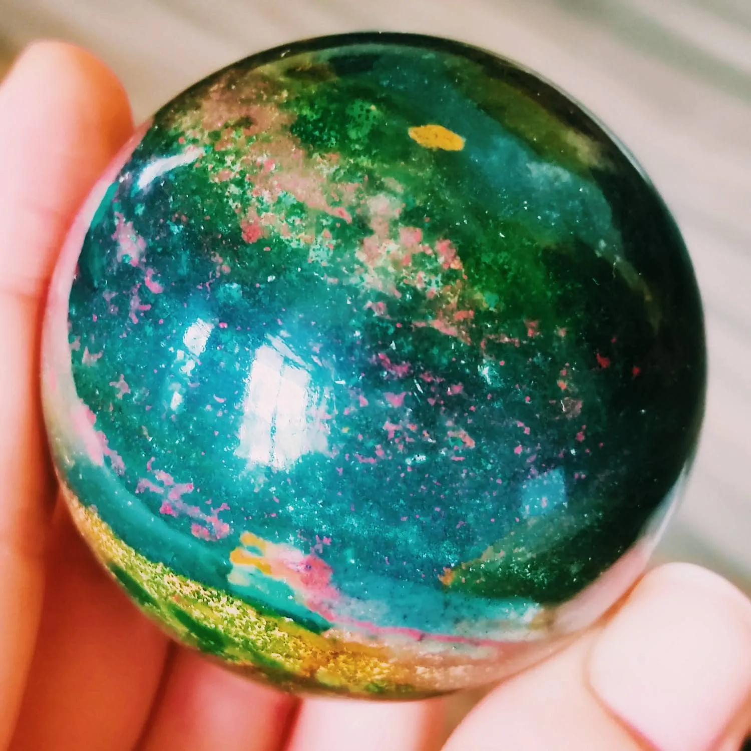Bloodstone Heliotrope Crystal Sphere