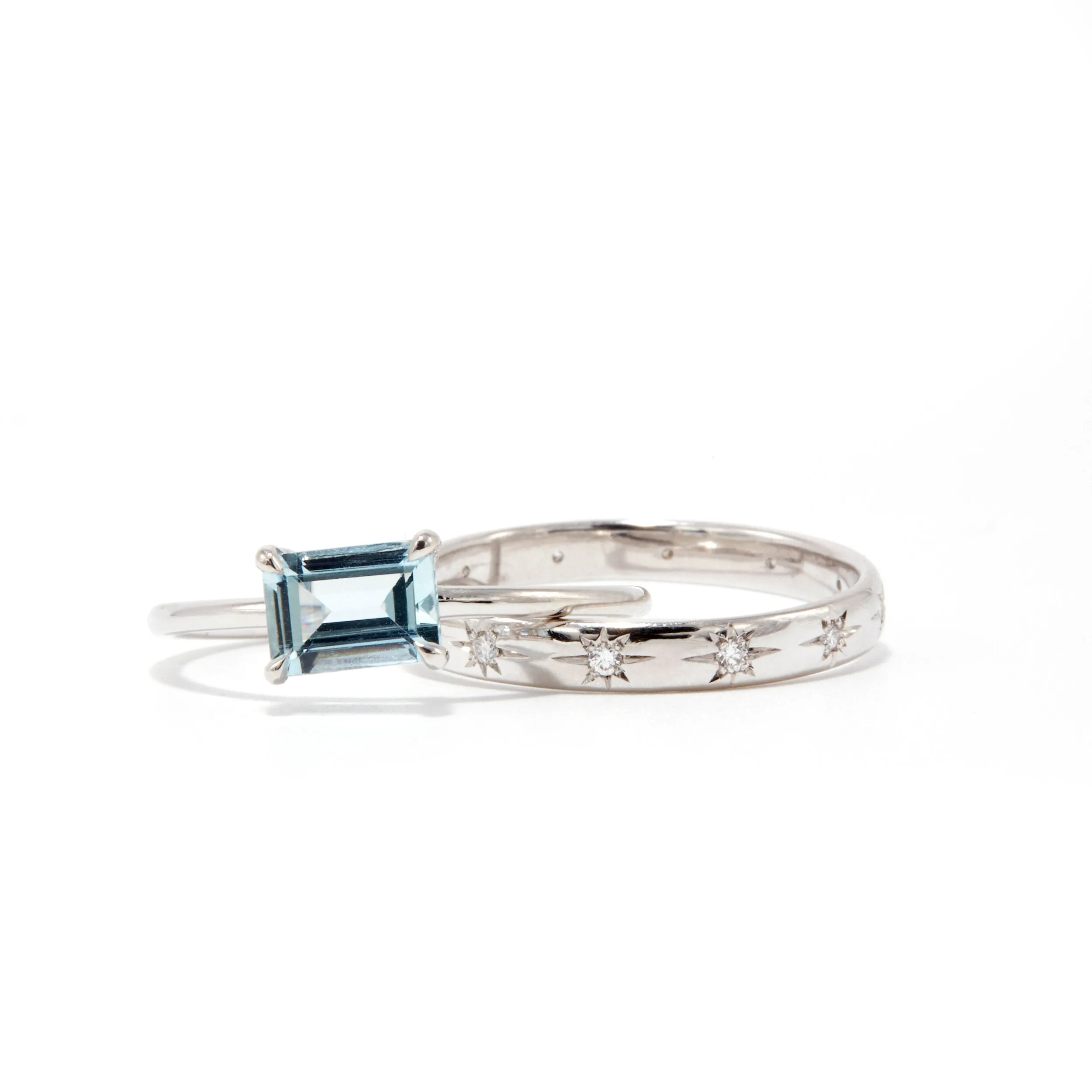 Blue Light Aquamarine Rolling Ring