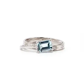 Blue Light Aquamarine Rolling Ring