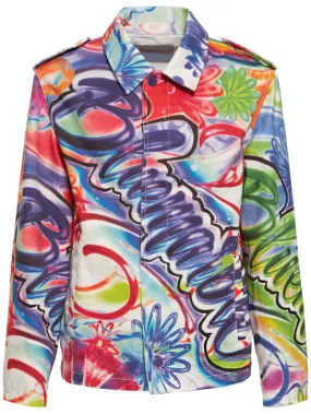 Bluemarble   Airbrush print cotton over-shirt 