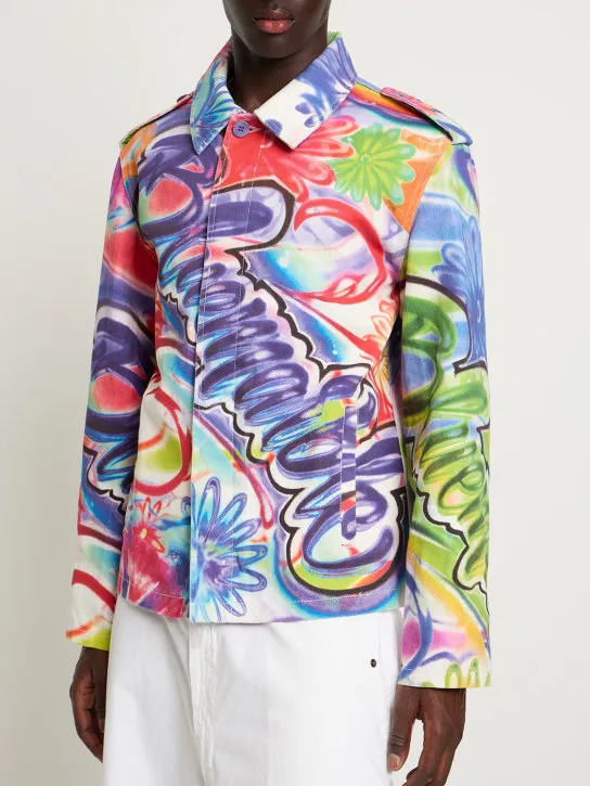 Bluemarble   Airbrush print cotton over-shirt 