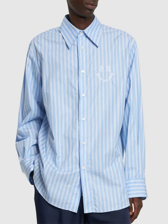 Bluemarble   Smiley striped cotton poplin shirt 